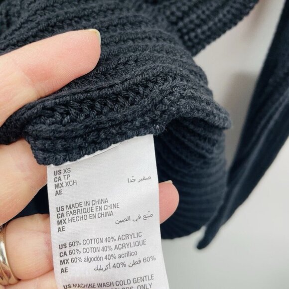 Bar III Womens Size XS Turtleneck Cutout Sleeve Pullover Sweater in Black $59 - Picture 7 of 7